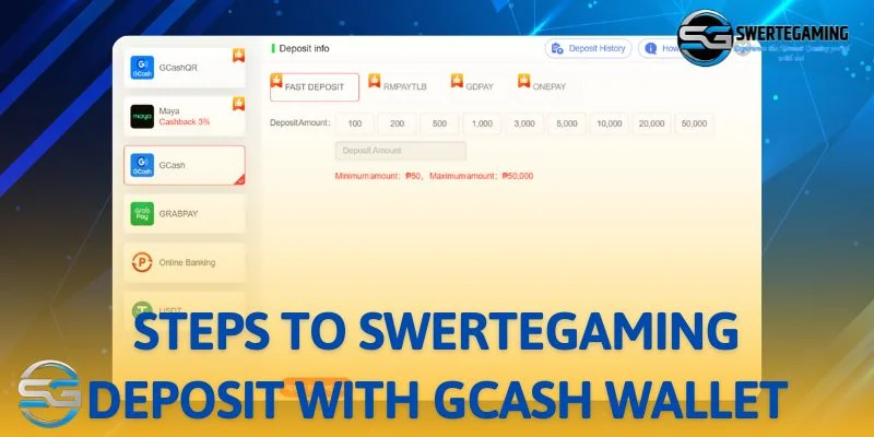 Instructions for depositing money into casino using Gcash wallet